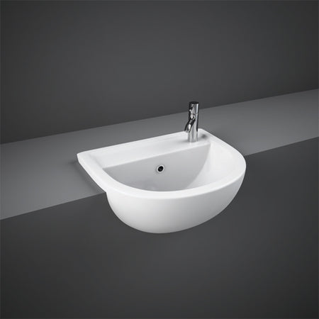 RAK Ceramics Compact Semi Recessed Basin (1 size, 2 styles, White) - Brand New Bathrooms