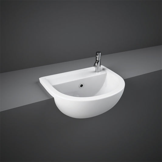 RAK Ceramics Compact Semi Recessed Basin (1 size, 2 styles, White) - Brand New Bathrooms