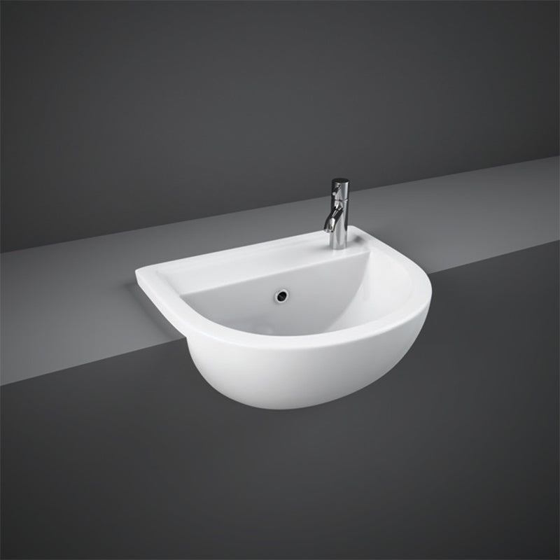 RAK Ceramics Compact Semi Recessed Basin (1 size, 2 styles, White) - Brand New Bathrooms