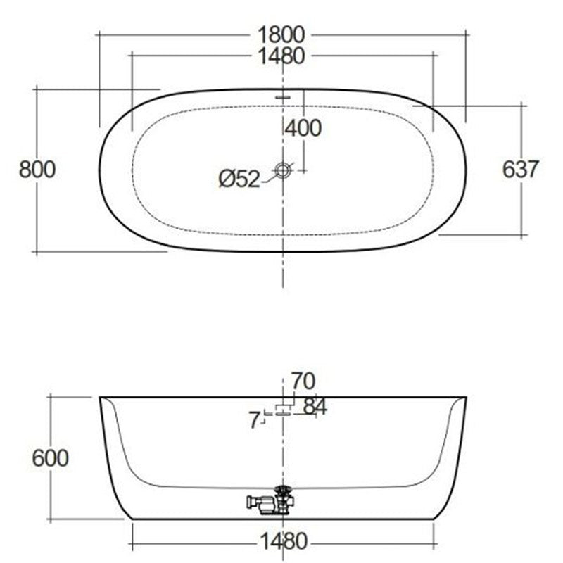 RAK Ceramics Contour Freestanding Bath Tub (1 size, 3 styles, White) - Brand New Bathrooms