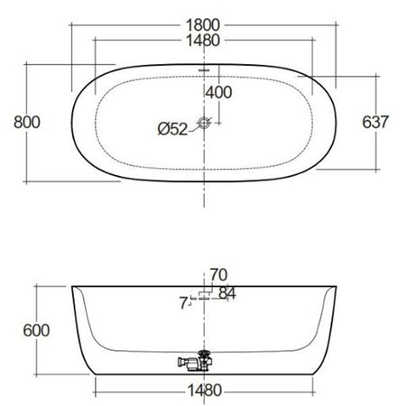 RAK Ceramics Contour Freestanding Bath Tub (1 size, 3 styles, White) - Brand New Bathrooms