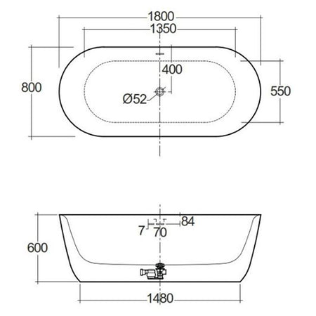 RAK Ceramics Contour Freestanding Bath Tub (1 size, 3 styles, White) - Brand New Bathrooms