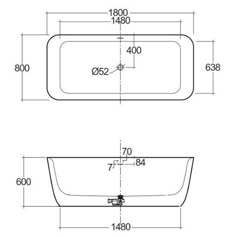 RAK Ceramics Contour Freestanding Bath Tub (1 size, 3 styles, White) - Brand New Bathrooms