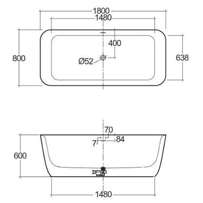 RAK Ceramics Contour Freestanding Bath Tub (1 size, 3 styles, White) - Brand New Bathrooms