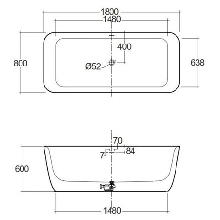 RAK Ceramics Contour Freestanding Bath Tub (1 size, 3 styles, White) - Brand New Bathrooms