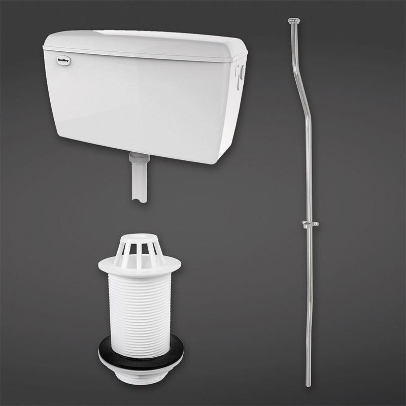 RAK Ceramics Concealed Urinal Auto Cistern 4.5l Capacity complete with Sparge Pipe Sets, Back Inlet Spreader and Urinal Waste suitable for 1 Urinal (1 size, White) - Brand New Bathrooms