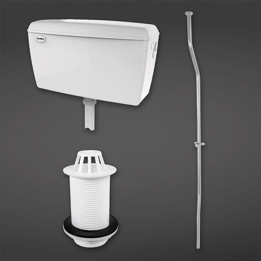 RAK Ceramics Concealed Urinal Auto Cistern 4.5l Capacity complete with Sparge Pipe Sets, Back Inlet Spreader and Urinal Waste suitable for 1 Urinal (1 size, White) - Brand New Bathrooms