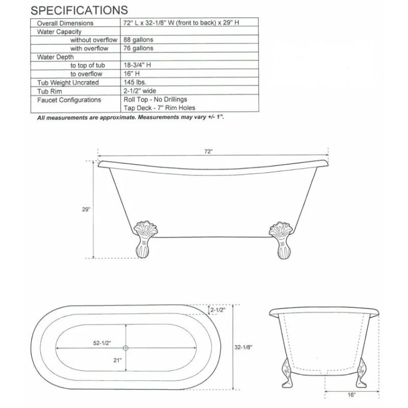 Coppersmith Creations Hammered Clawfoot Copper Bathtub (1 size, Nickel Interior, Antique Copper Exterior) - Brand New Bathrooms