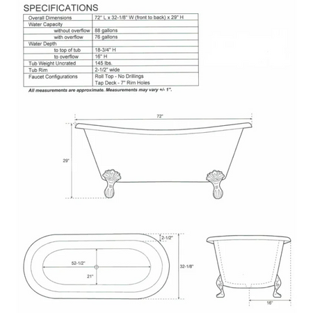 Coppersmith Creations Hammered Clawfoot Copper Bathtub (1 size, Nickel Interior, Antique Copper Exterior) - Brand New Bathrooms