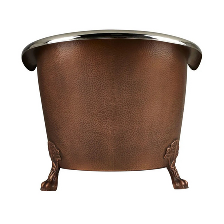 Coppersmith Creations Hammered Clawfoot Copper Bathtub (1 size, Nickel Interior, Antique Copper Exterior) - Brand New Bathrooms
