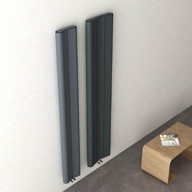 Carisa Curvy Vertical Aluminium Bespoke Radiator (3 sizes, 2 colours)