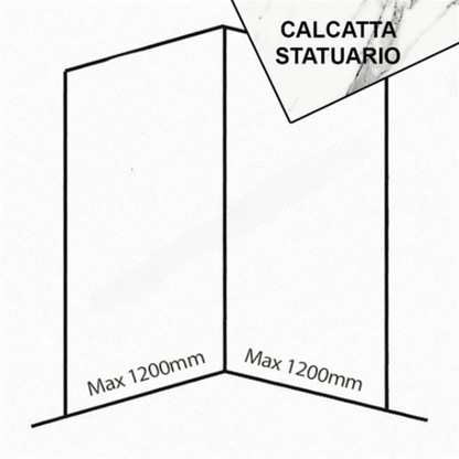 Bushboard Nuance Corner Pack A3 (for Shower Enclosures up to 1200mm) Calacatta Statuario - Brand New Bathrooms