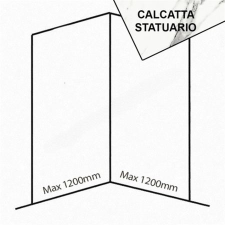 Bushboard Nuance Corner Pack A3 (for Shower Enclosures up to 1200mm) Calacatta Statuario - Brand New Bathrooms