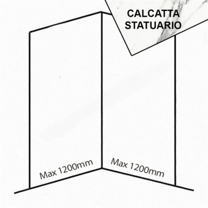 Bushboard Nuance Corner Pack A3 (for Shower Enclosures up to 1200mm) Calacatta Statuario - Brand New Bathrooms