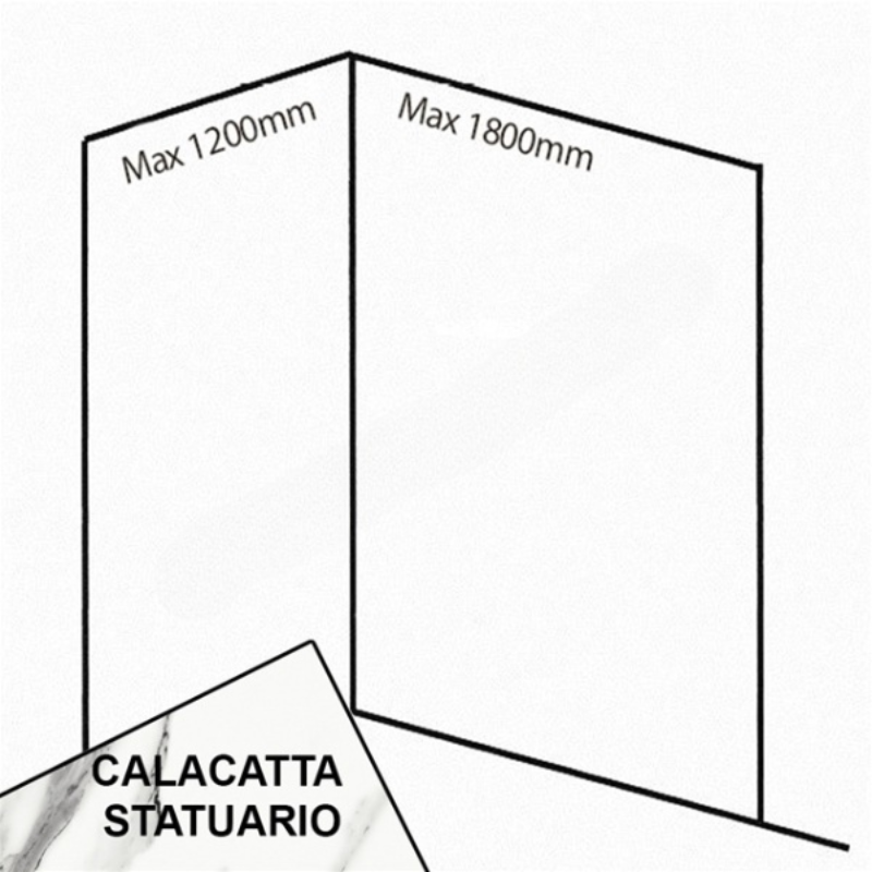 Bushboard Nuance Corner Pack B3 (for Shower Enclosures up to 1800mm) Calacatta Statuario - Brand New Bathrooms