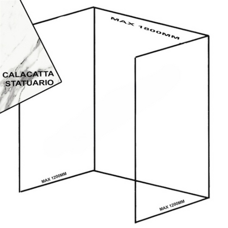 Bushboard Nuance Recess Pack E3 (for Shower Enclosures up to 1800mm) Calacatta Statuario - Brand New Bathrooms