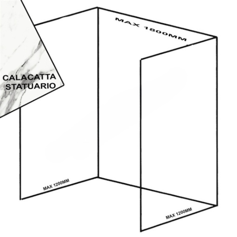 Bushboard Nuance Recess Pack E3 (for Shower Enclosures up to 1800mm) Calacatta Statuario - Brand New Bathrooms