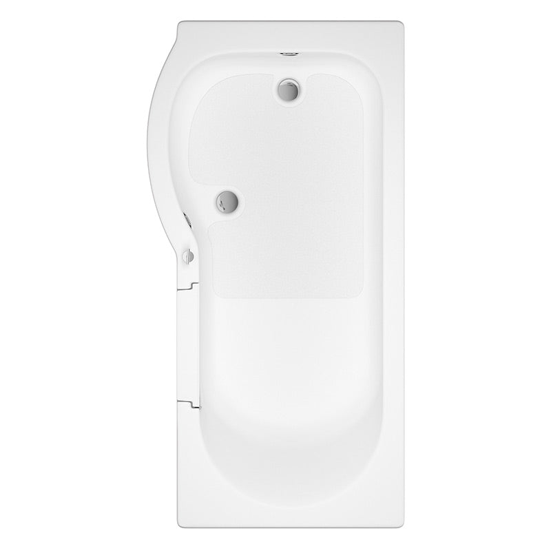 Mantaleda Calypso Walk-in P-Shaped Bathtub and Bath Screen (1 size, 2 styles, White) - Brand New Bathrooms