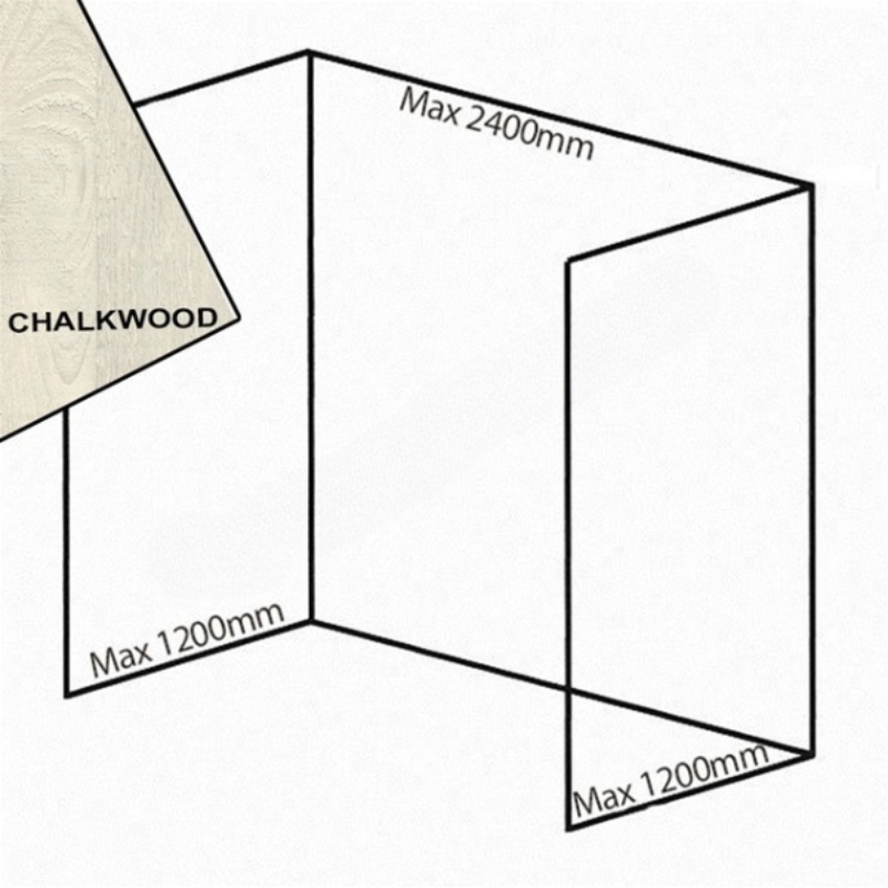 Bushboard Nuance Recess Pack F3 (for Shower Enclosures up to 2400mm) Chalkwood - Brand New Bathrooms
