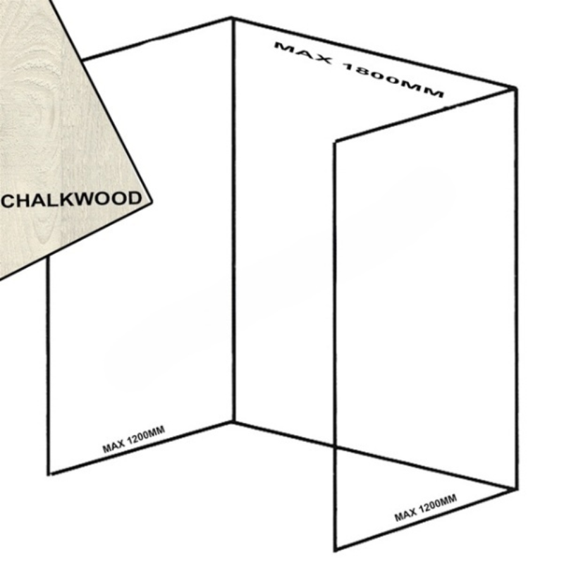 Bushboard Nuance Recess Pack E3 (for Shower Enclosures up to 1800mm) Chalkwood - Brand New Bathrooms