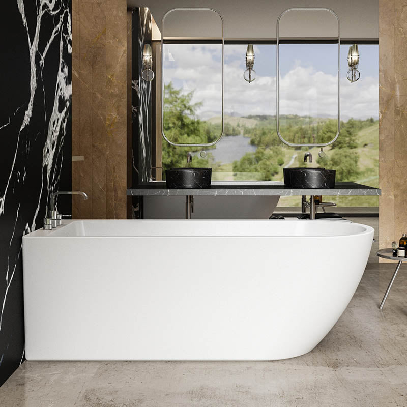 Charlotte Edwards Belgravia Single Ended Back to Wall Acrylic Oval Bathtub - Brand New Bathrooms