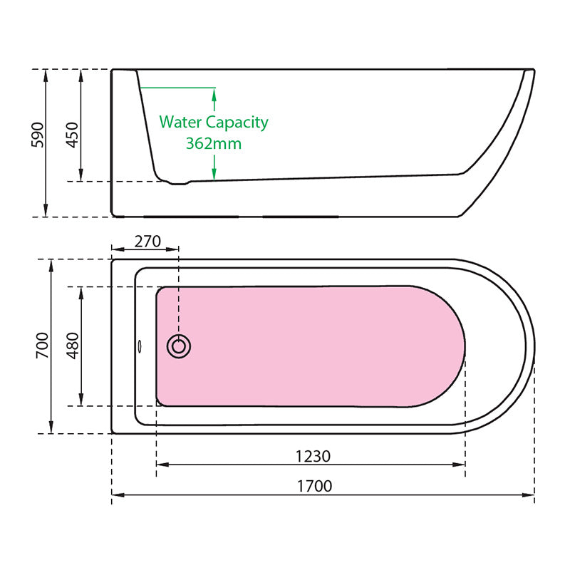 Charlotte Edwards Belgravia Single Ended Back to Wall Acrylic Oval Bathtub - Brand New Bathrooms