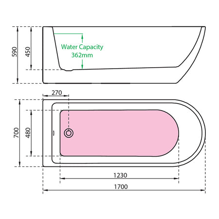 Charlotte Edwards Belgravia Single Ended Back to Wall Acrylic Oval Bathtub - Brand New Bathrooms