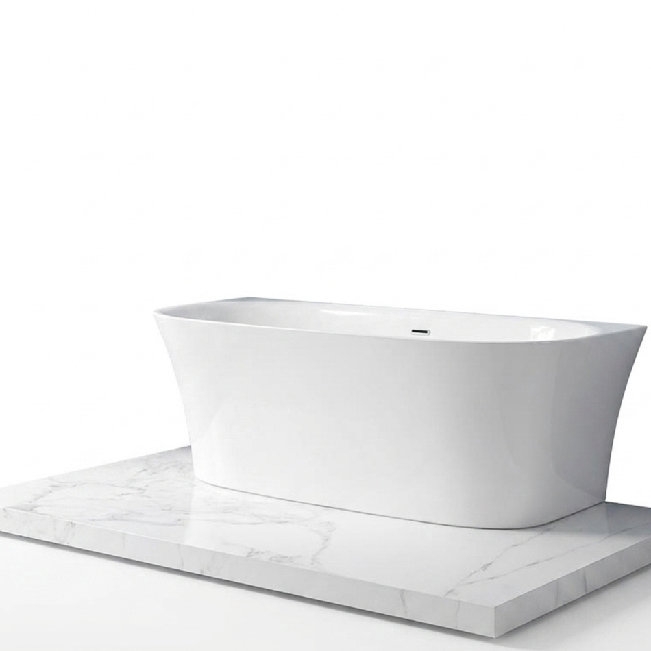 Charlotte Edwards Carme Back to Wall Acrylic Oval Bathtub (1 size, any colour)