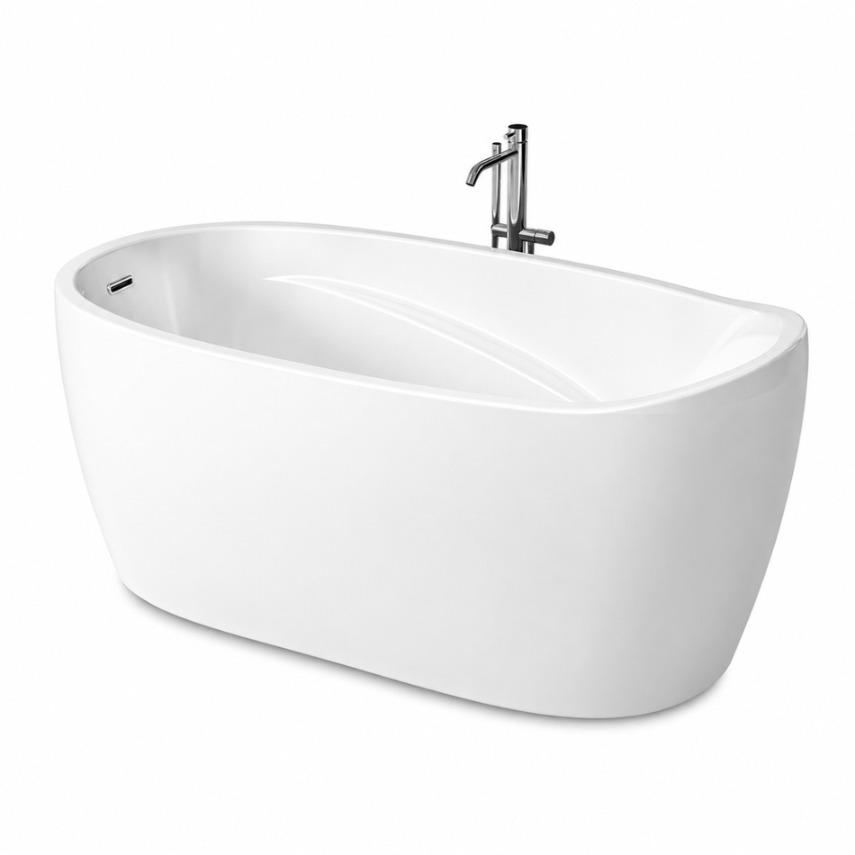 Charlotte Edwards Ceres Freestanding Acrylic Oval Bathtub with Arm supports (1 size, any colour)