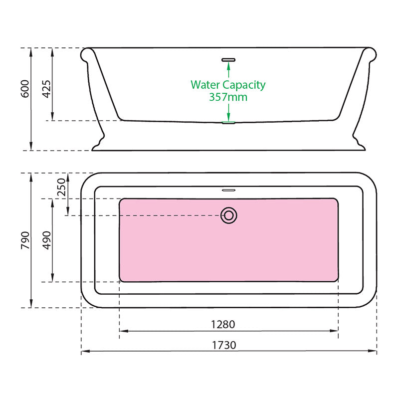 Charlotte Edwards Henley Freestanding Acrylic Rectangular Bathtub - Brand New Bathrooms