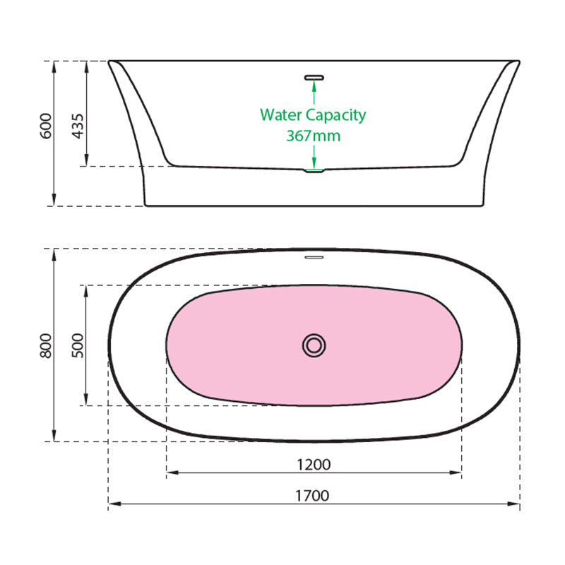 Charlotte Edwards Luna Freestanding Acrylic Oval Bathtub - Brand New Bathrooms