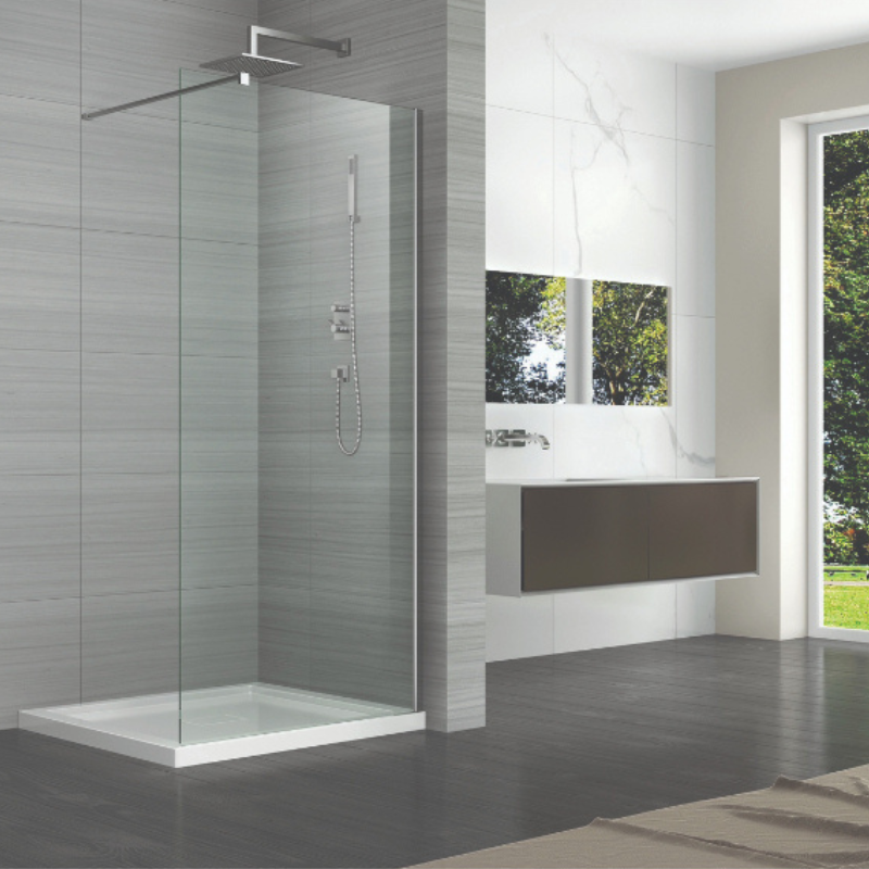 Giavani Bathrooms Complete Walk-In Shower Suite with 1700mm Shower Tray, Chrome Brassware & Vanity Unit (3 colours)