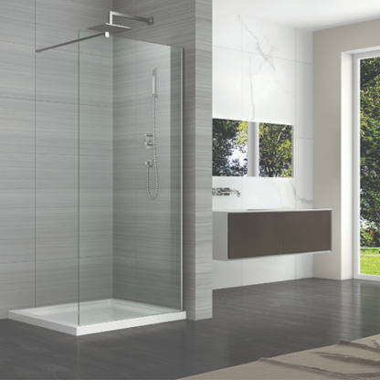 Giavani Bathrooms Complete Walk-In Shower Suite with 1700mm Shower Tray, Chrome Brassware & Vanity Unit (3 colours)