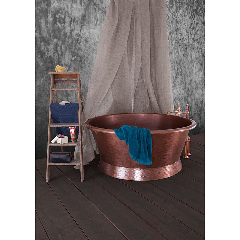 Hurlingham Baignoire Hammered Round Copper Bathtub (1 size, Copper) Made to Order - Brand New Bathrooms