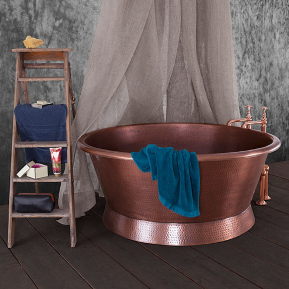 Hurlingham Baignoire Hammered Round Copper Bathtub (1 size, Copper) Made to Order