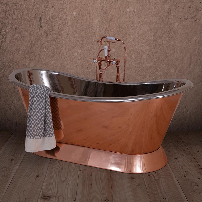 Hurlingham Bateau Double Ended Copper Bathtub (1 size, 2 styles, any colour) - Brand New Bathrooms
