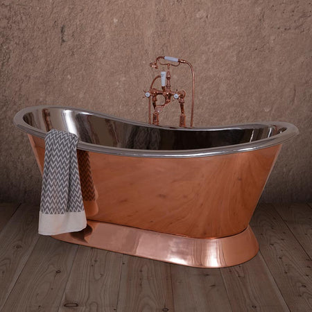 Hurlingham Bateau Double Ended Copper Bathtub (1 size, 2 styles, any colour) - Brand New Bathrooms