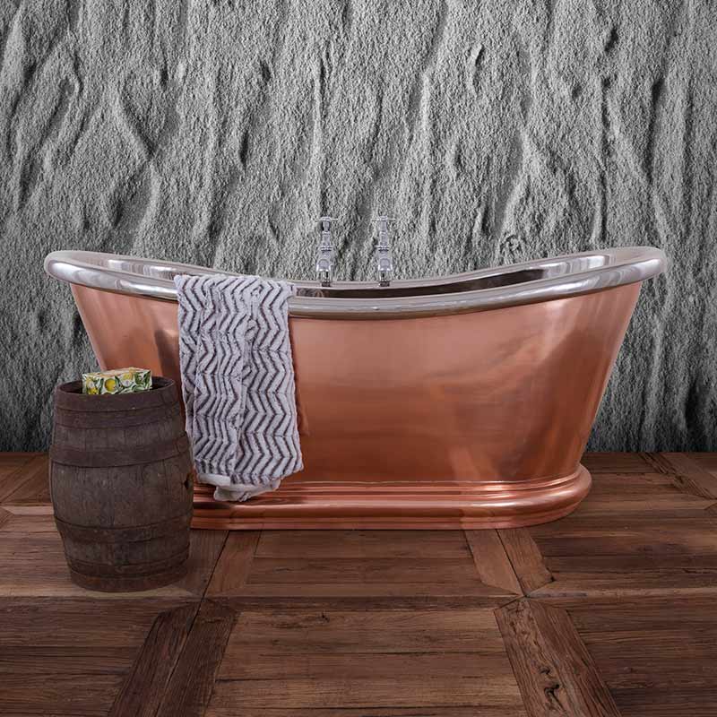 Hurlingham Bateau Double Ended Copper Bathtub (1 size, 2 styles, any colour) - Brand New Bathrooms