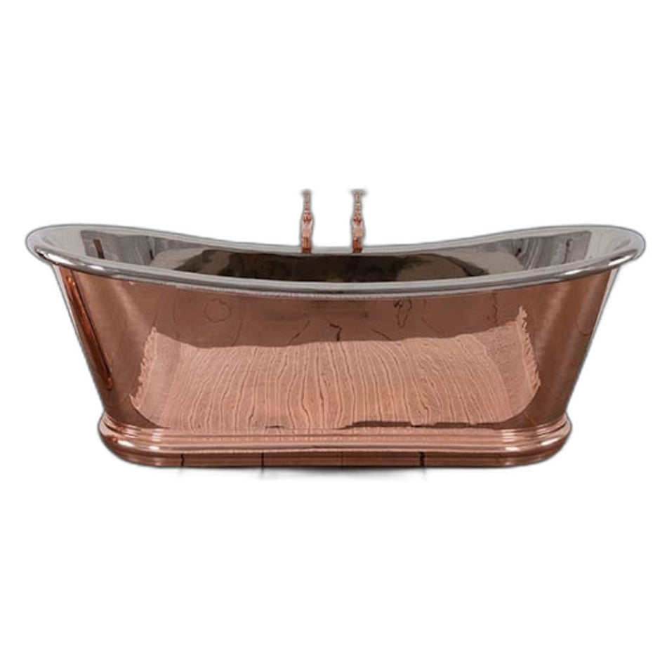 Hurlingham Bulle Reserve Large Double Ended Copper Bathtub (1 size, Copper Exterior, Nickel Interior) Various Finishes Available