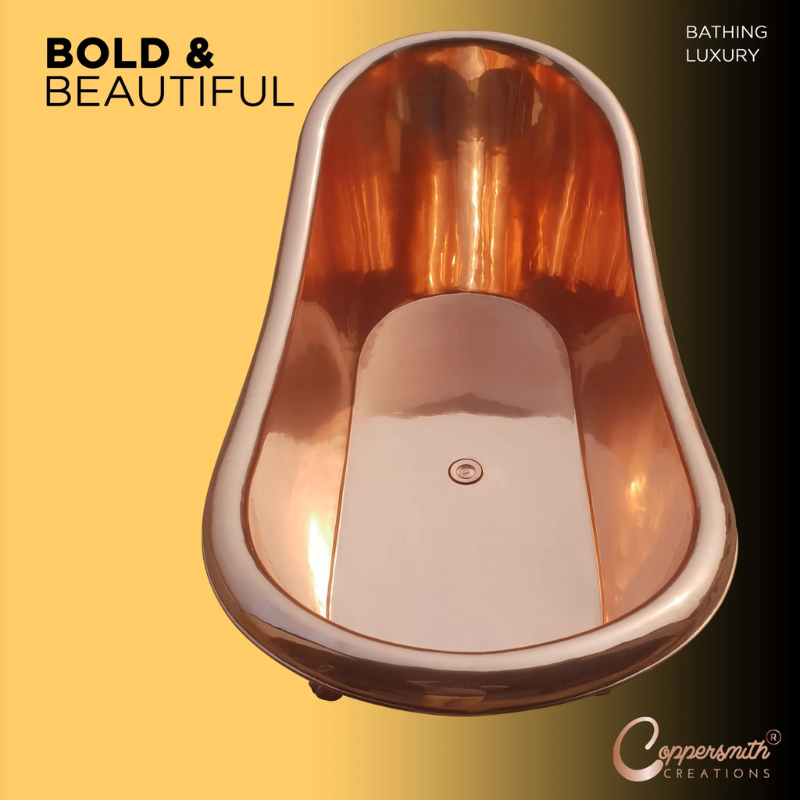 Coppersmith Creations Clawfoot Full Copper Bathtub (1 size, Copper) - Brand New Bathrooms