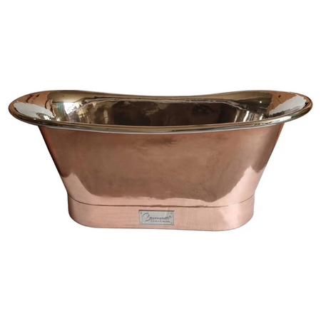 Coppersmith Creations Straight Base Copper Bathtub (1 size, Nickel Interior, Shiny Copper Exterior) - Brand New Bathrooms