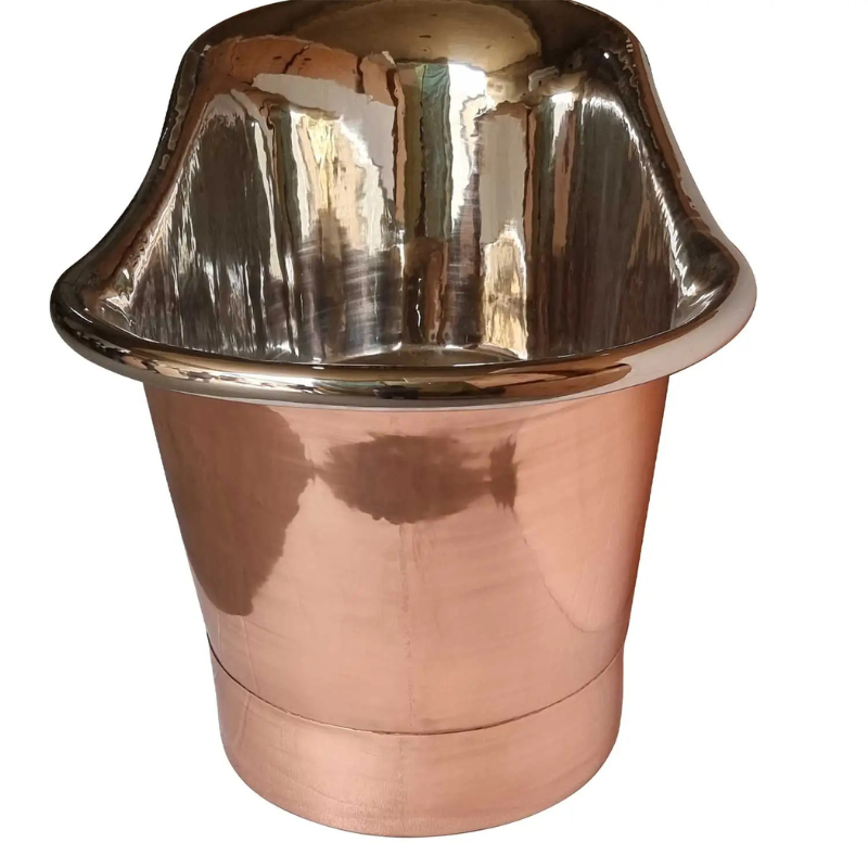 Coppersmith Creations Straight Base Copper Bathtub (1 size, Nickel Interior, Shiny Copper Exterior) - Brand New Bathrooms