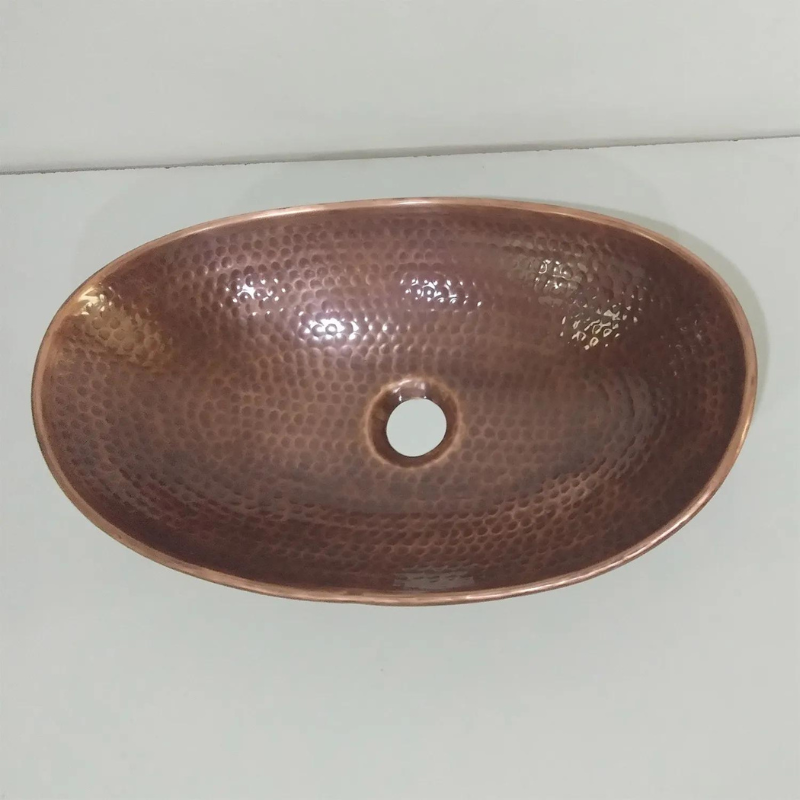 Coppersmith Creations Copper Boat Hammered Sink (1 size, Antique finish) - Brand New Bathrooms