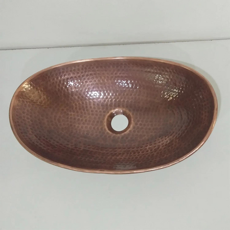 Coppersmith Creations Copper Boat Hammered Sink (1 size, Antique finish) - Brand New Bathrooms