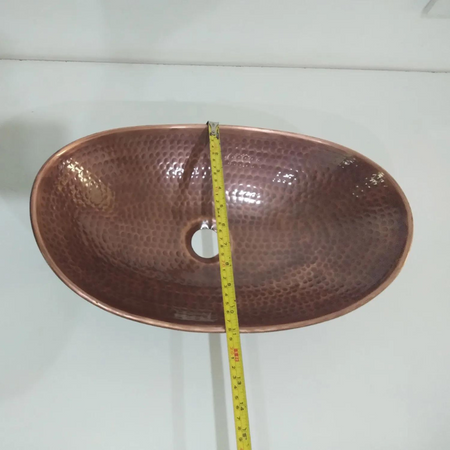 Coppersmith Creations Copper Boat Hammered Sink (1 size, Antique finish) - Brand New Bathrooms
