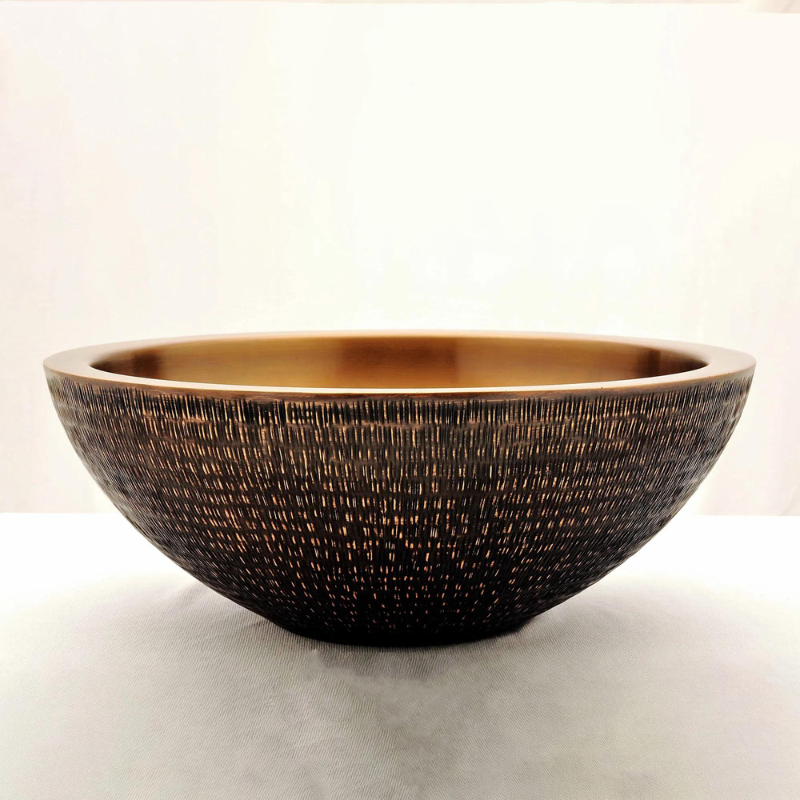 Coppersmith Creations Double Walled Rice Hammered Copper Sink (1 size, Copper) - Brand New Bathrooms