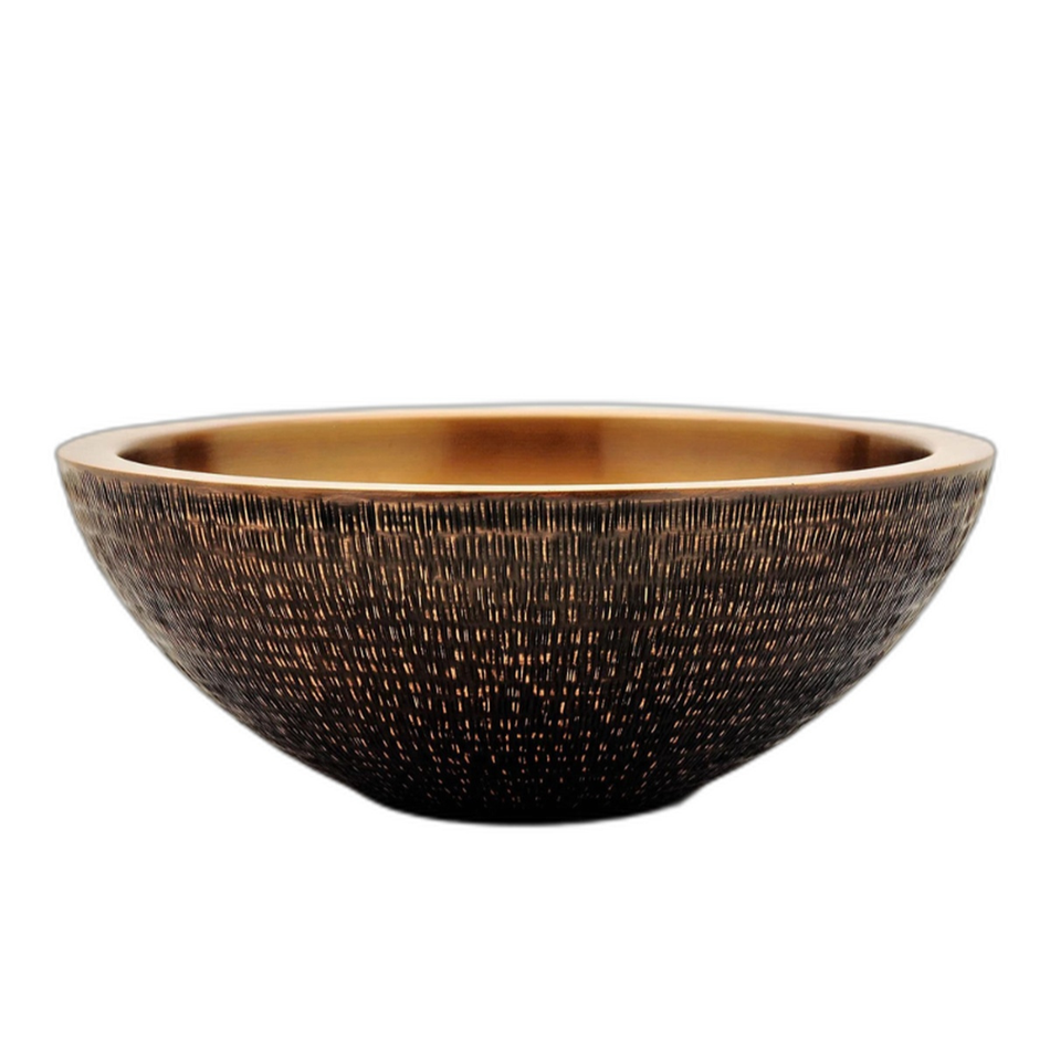 Coppersmith Creations Double Walled Rice Hammered Copper Sink (1 size, Copper)