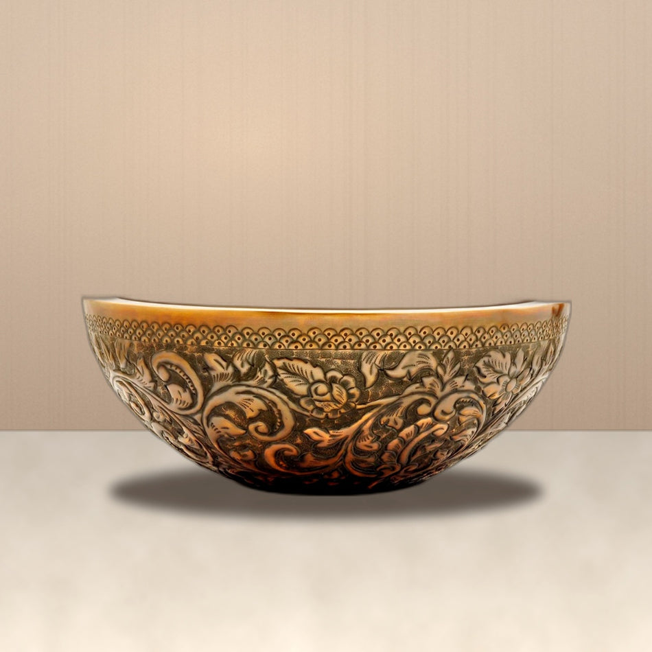 Coppersmith Creations Double Walled Round Copper Sink (1 size, Light embossed finish)