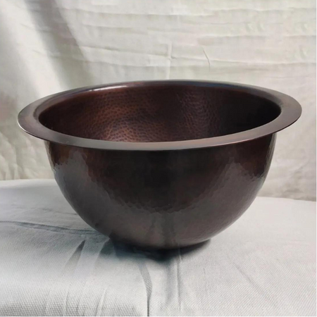 Coppersmith Creations Hammered Antique Round Copper Sink (1 size, Dark Copper) - Brand New Bathrooms