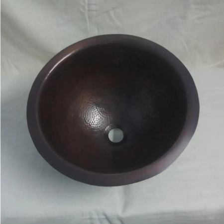 Coppersmith Creations Hammered Antique Round Copper Sink (1 size, Dark Copper) - Brand New Bathrooms